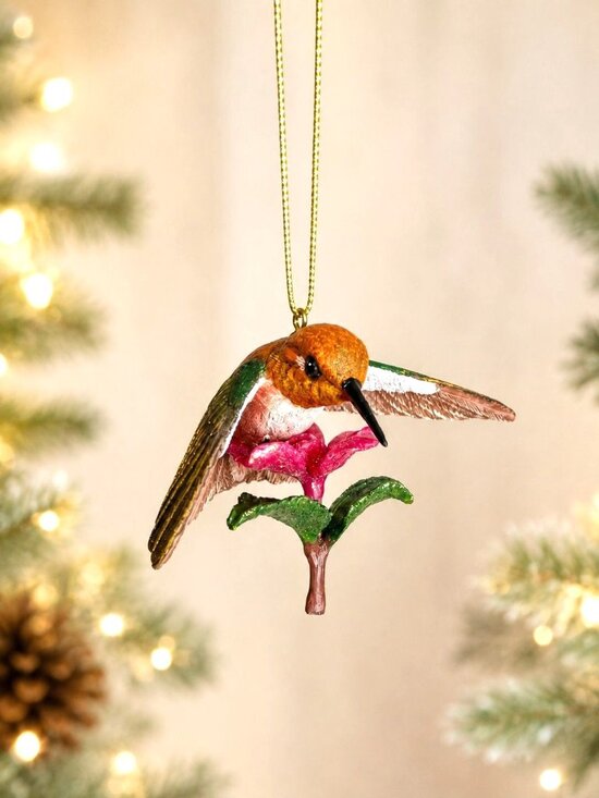 Danbury Mint Other - Danbury Mint Ornament Rufous Hummingbird Brown Pink Resin Hanging
